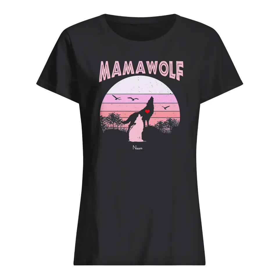 Gepersonaliseerd t shirt voor Mama| Gepersonaliseerd cadeau voor Moeder | Mamawolf