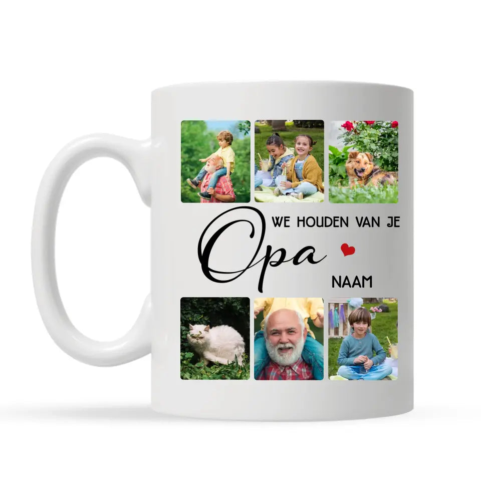 Gepersonaliseerd mok voor Opa | We houden van je Opa