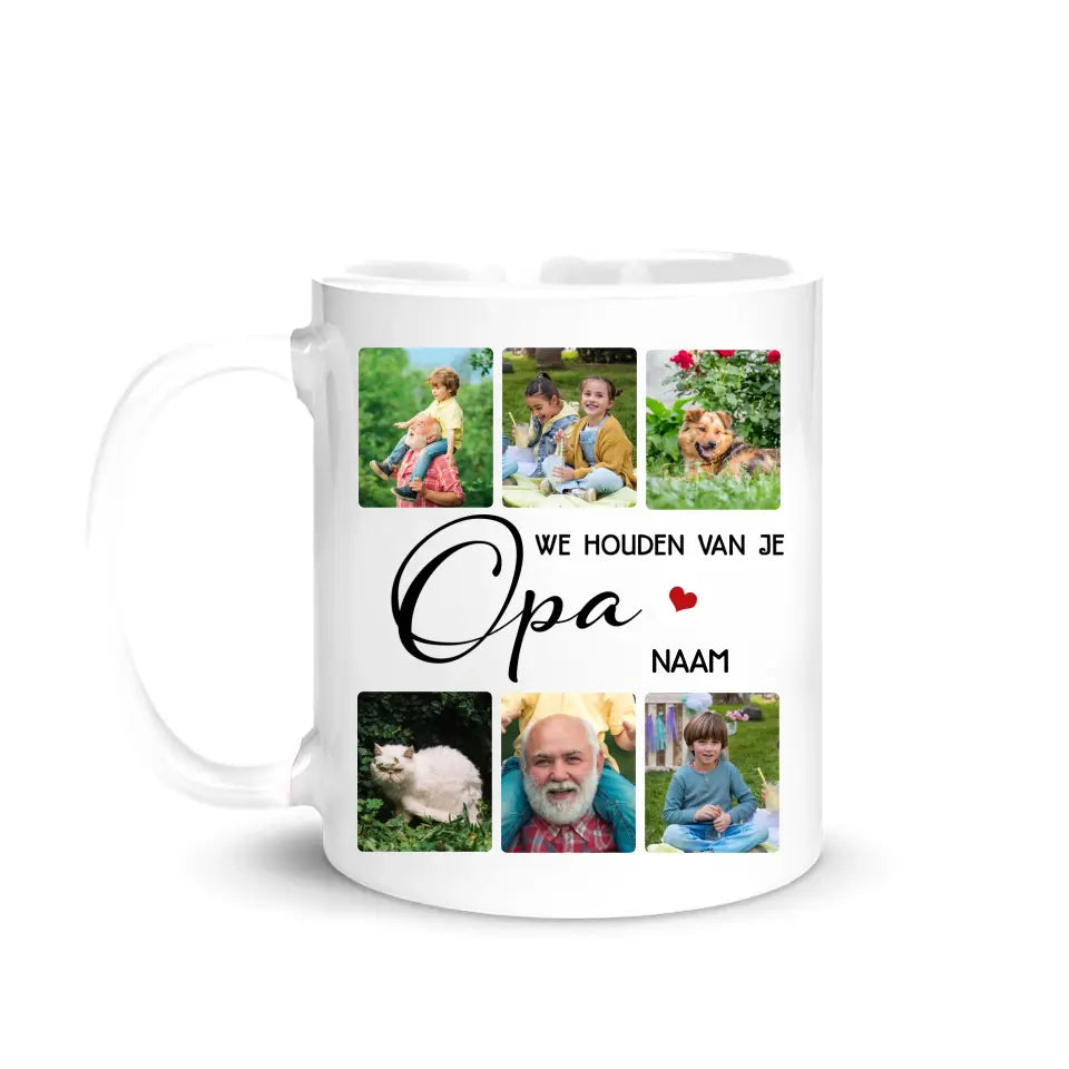 Gepersonaliseerd mok voor Opa | We houden van je Opa