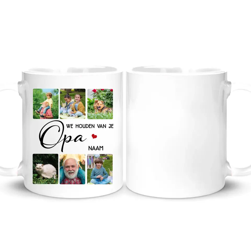 Gepersonaliseerd mok voor Opa | We houden van je Opa