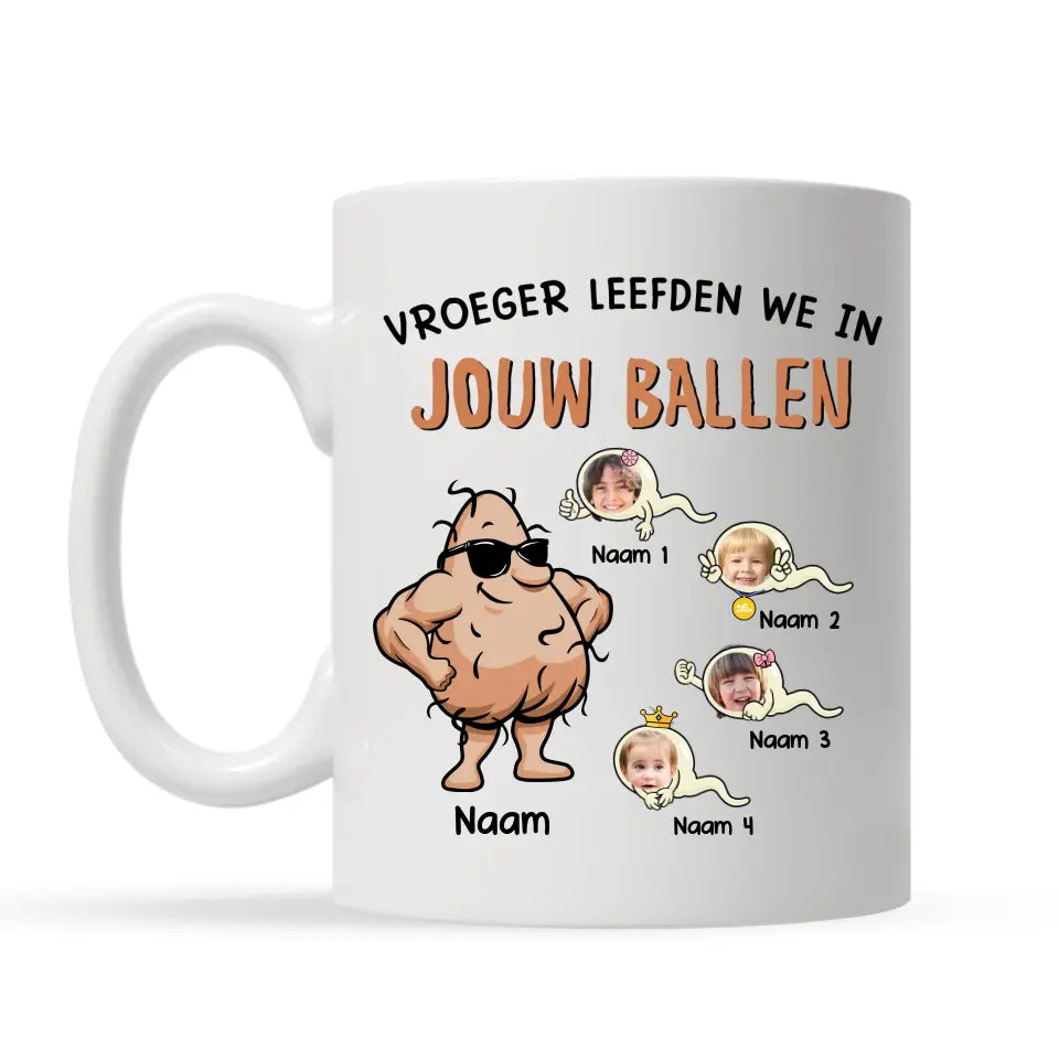Gepersonaliseerd mok voor Opa | Vroeger leefden we in Jouw ballen