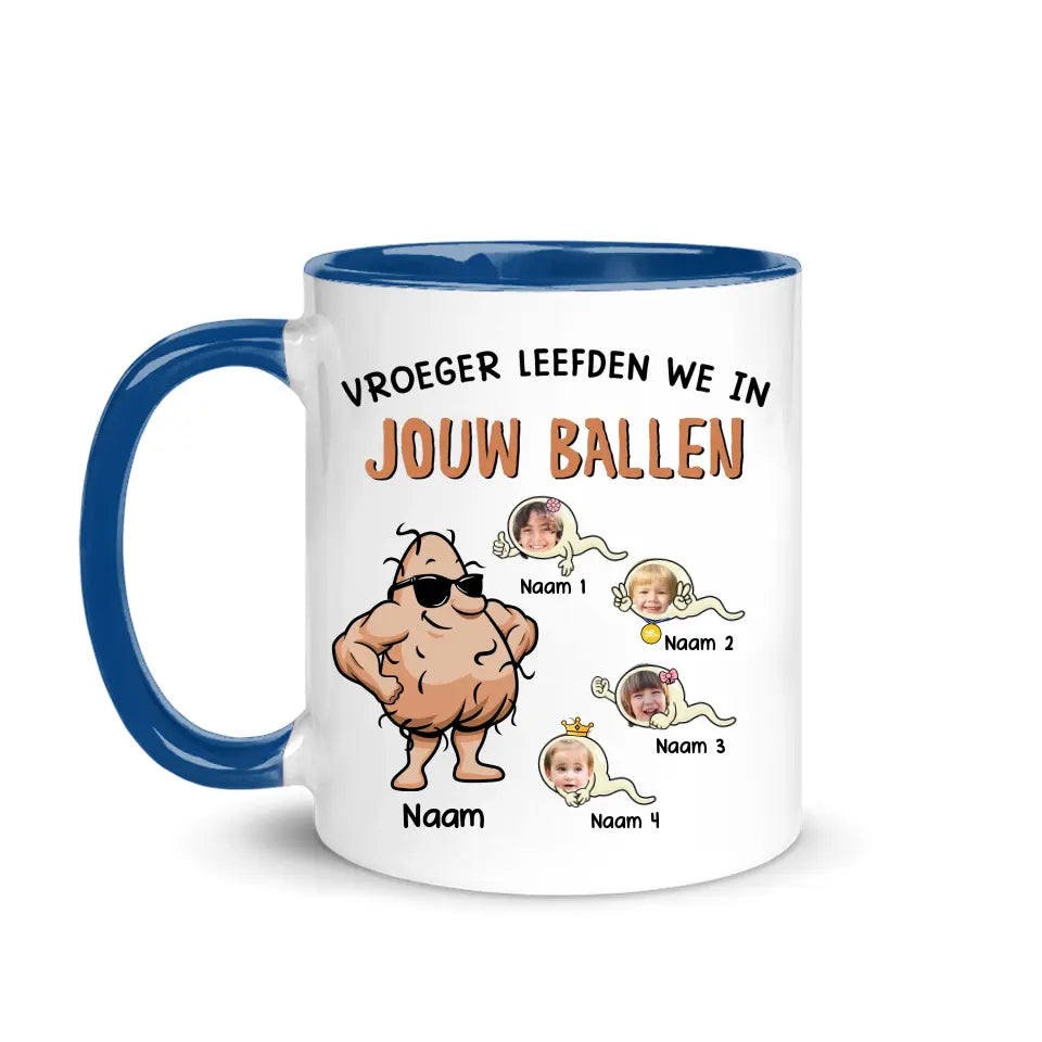 Gepersonaliseerd mok voor Opa | Vroeger leefden we in Jouw ballen