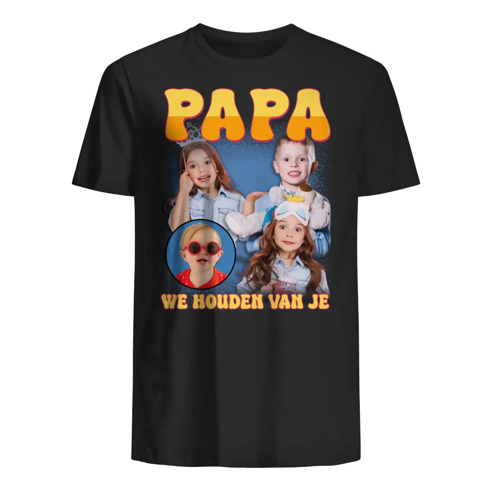 Gepersonaliseerd t-shirt voor papa | Papa we houden van je / Ik hou van je