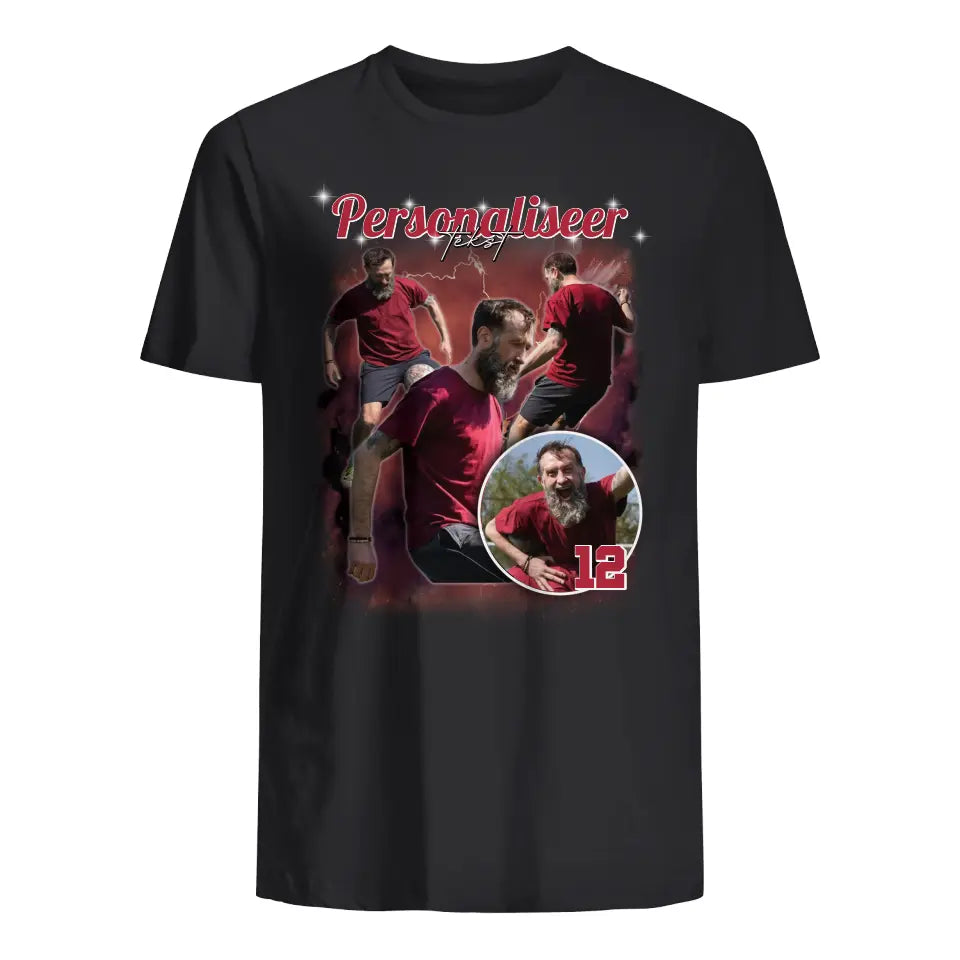 Gepersonaliseerd t-shirt voor papa | Football bootleg tee 1