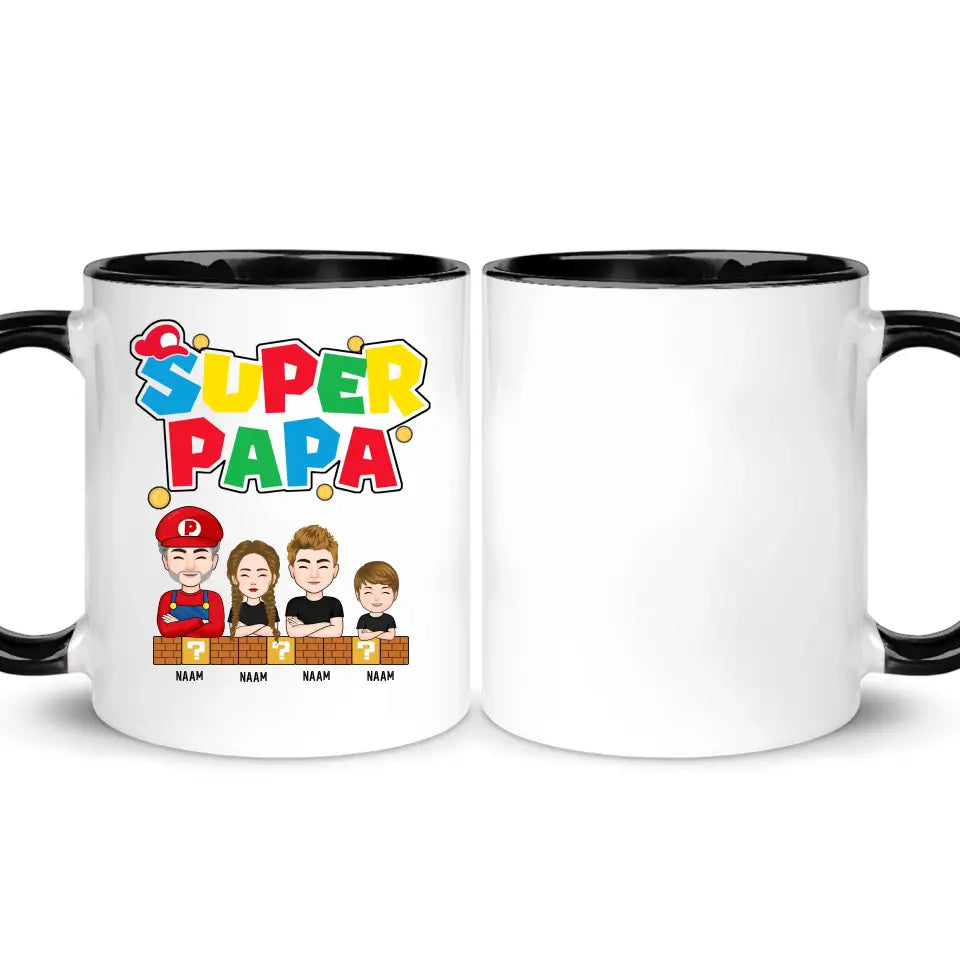 Super Papa v2 | Gepersonaliseerd Mok voor Papa