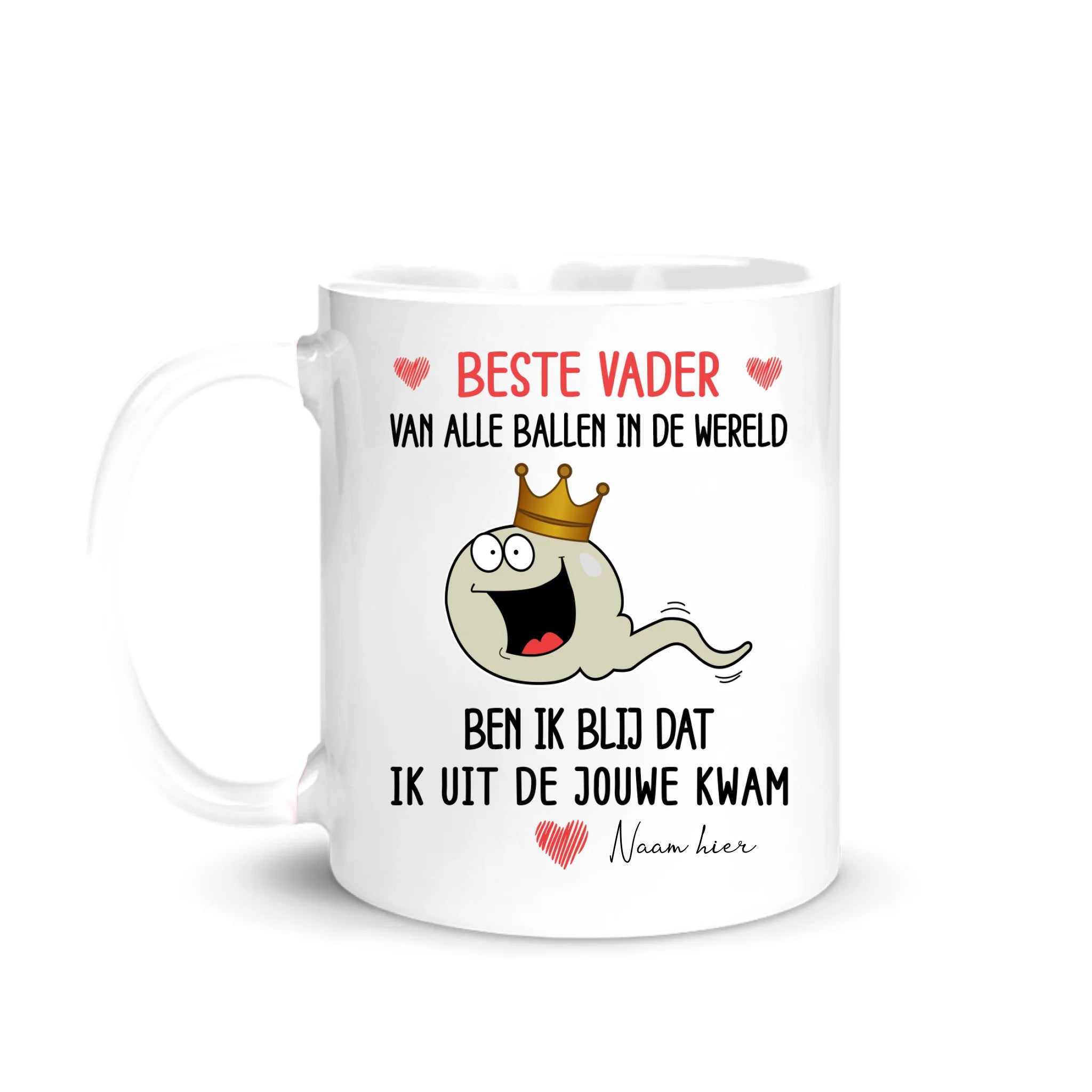 Gepersonaliseerd Grappig mok voor papa| Gepersonaliseerd Grappig cadeau voor vader| Beste vader van alle ballen in de wereld Ben ik blij dat ik uit de Jouwe kwam