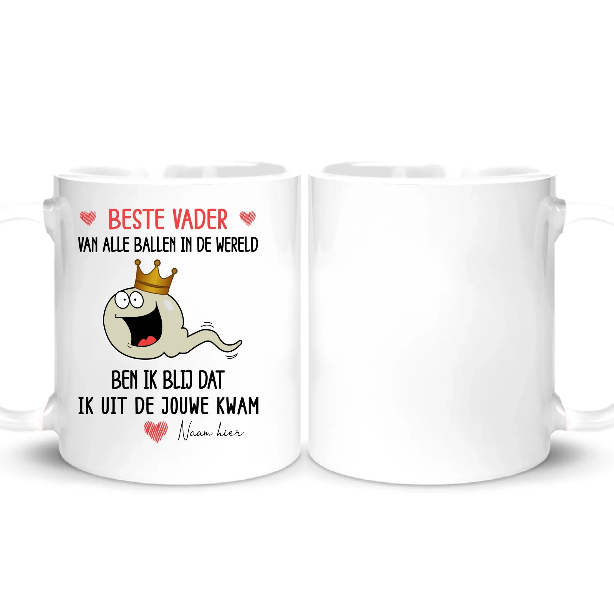 Gepersonaliseerd Grappig mok voor papa| Gepersonaliseerd Grappig cadeau voor vader| Beste vader van alle ballen in de wereld Ben ik blij dat ik uit de Jouwe kwam