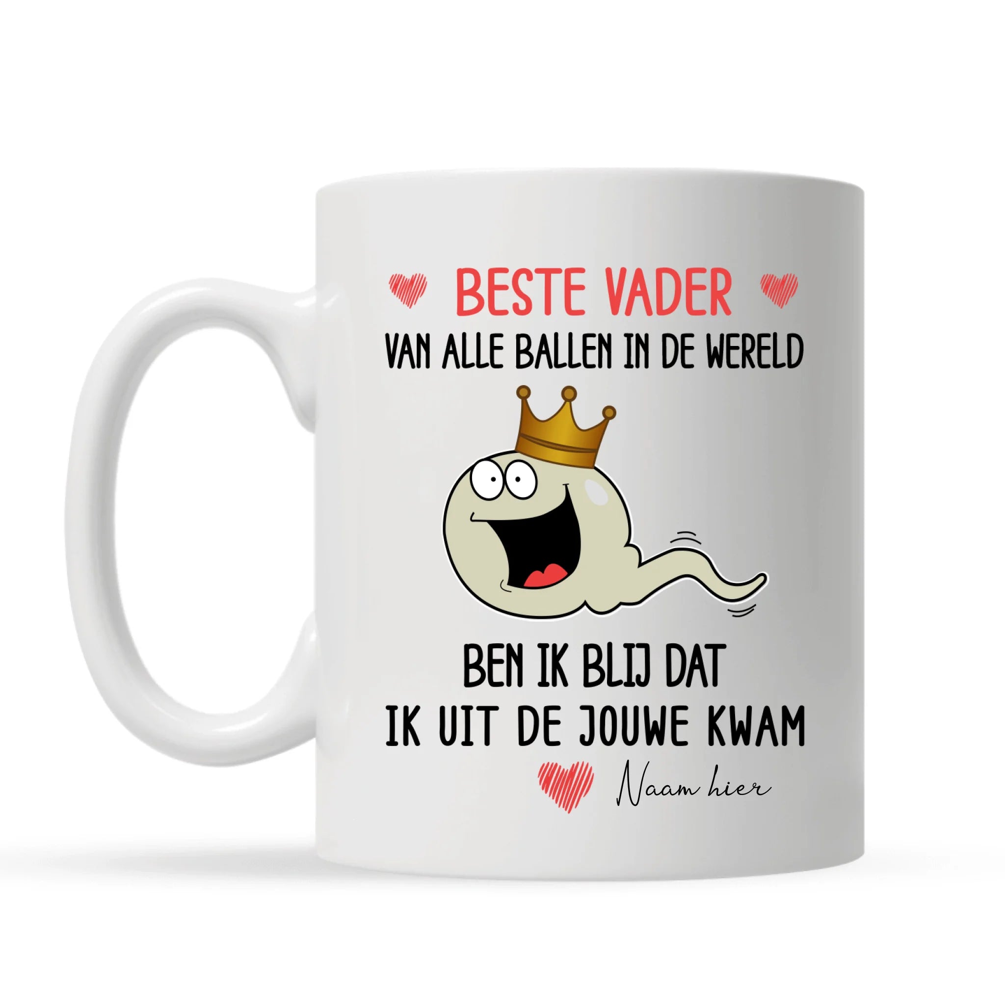 Gepersonaliseerd Grappig mok voor papa| Gepersonaliseerd Grappig cadeau voor vader| Beste vader van alle ballen in de wereld Ben ik blij dat ik uit de Jouwe kwam
