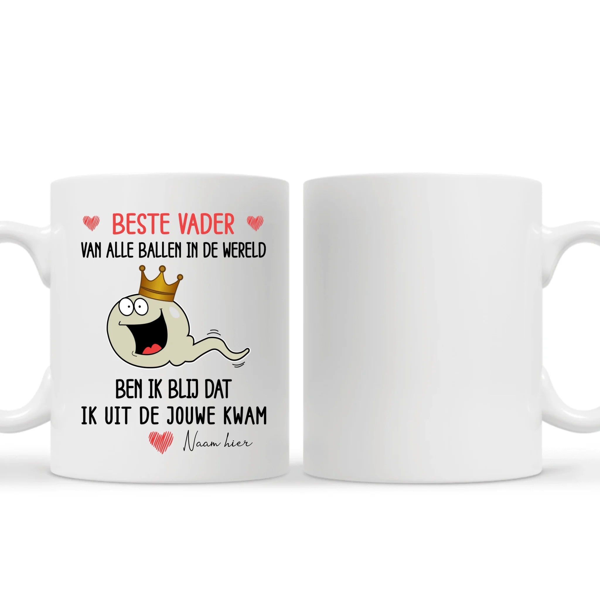 Gepersonaliseerd Grappig mok voor papa| Gepersonaliseerd Grappig cadeau voor vader| Beste vader van alle ballen in de wereld Ben ik blij dat ik uit de Jouwe kwam
