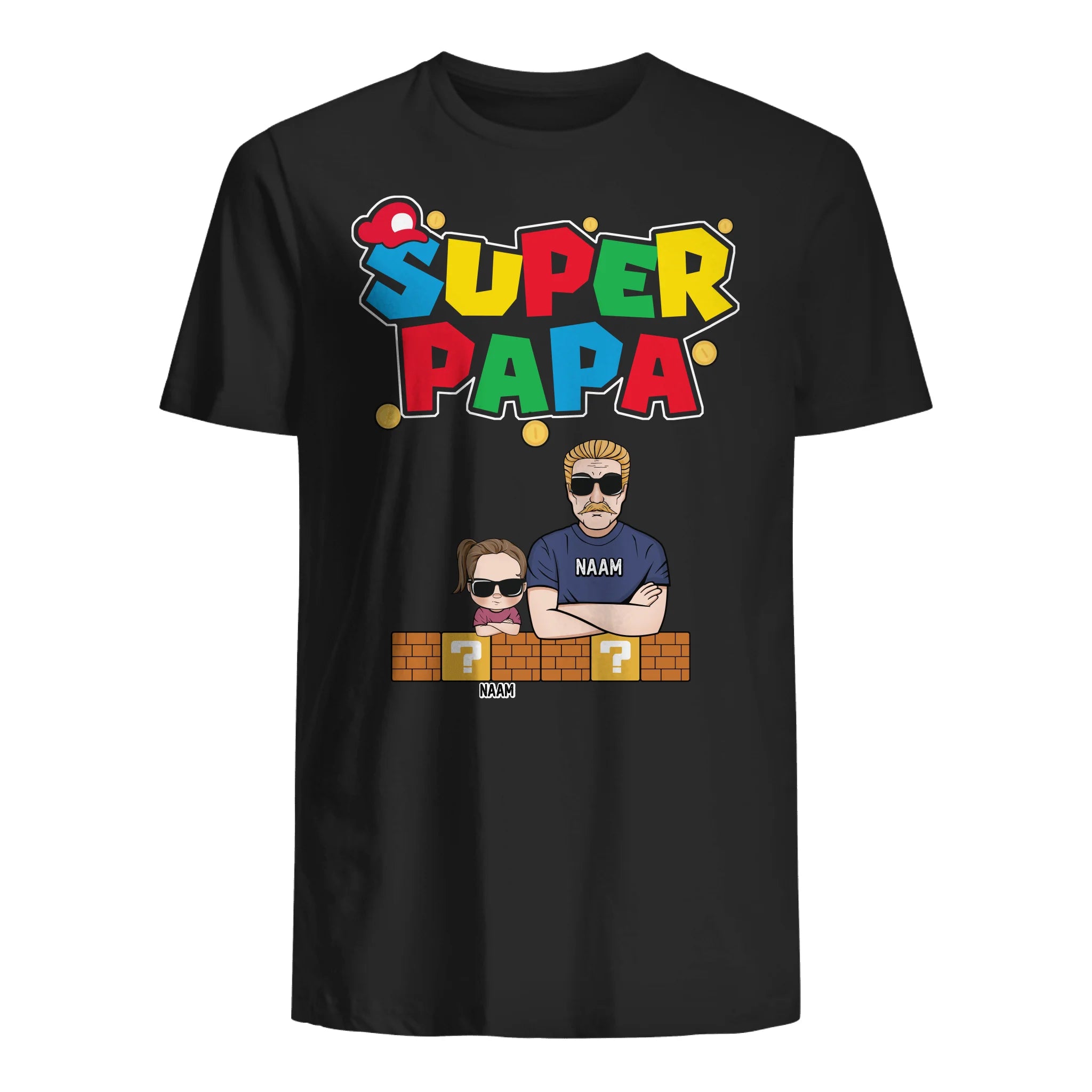 SuperPapa coole | Gepersonaliseerd T-shirt voor papa