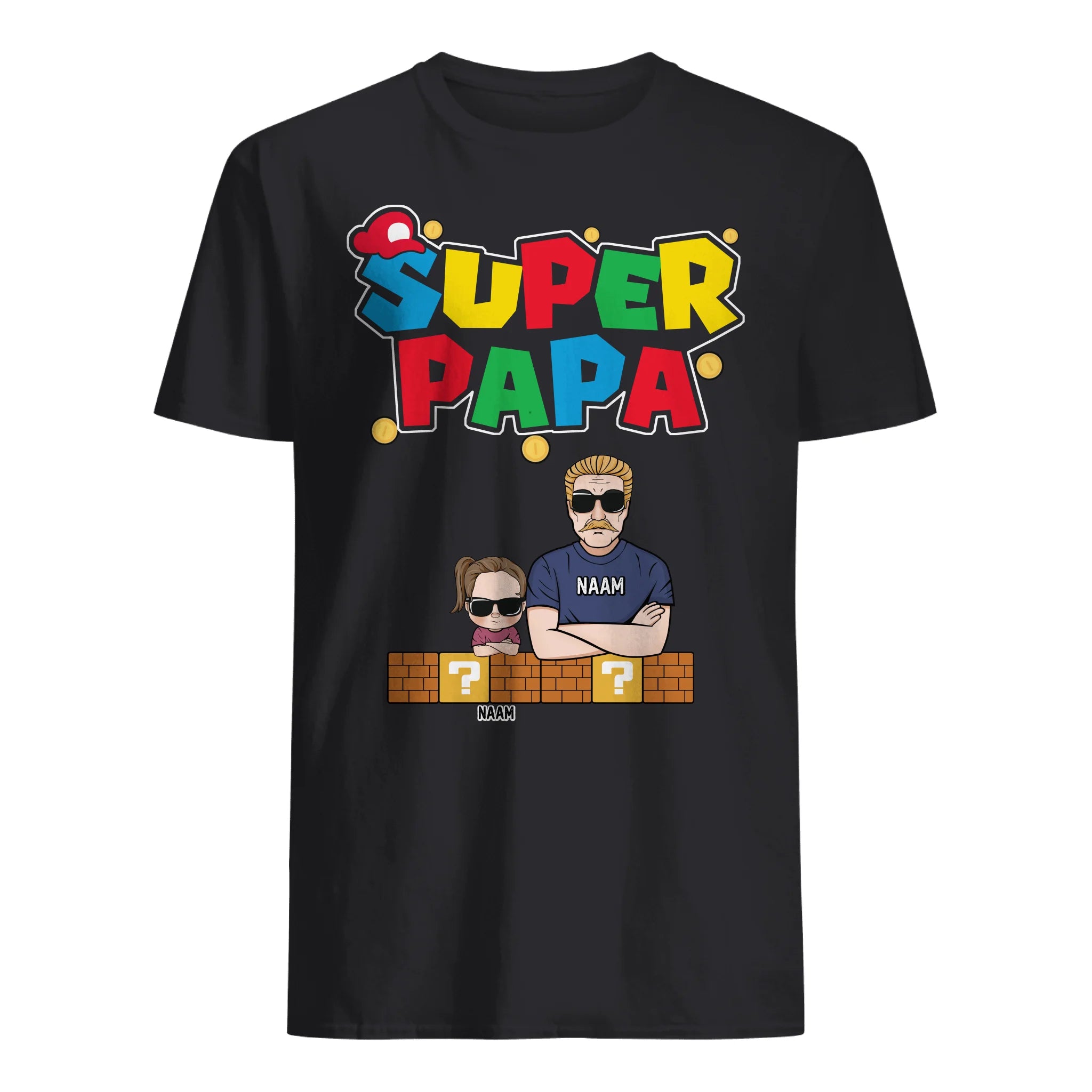 SuperPapa coole | Gepersonaliseerd T-shirt voor papa