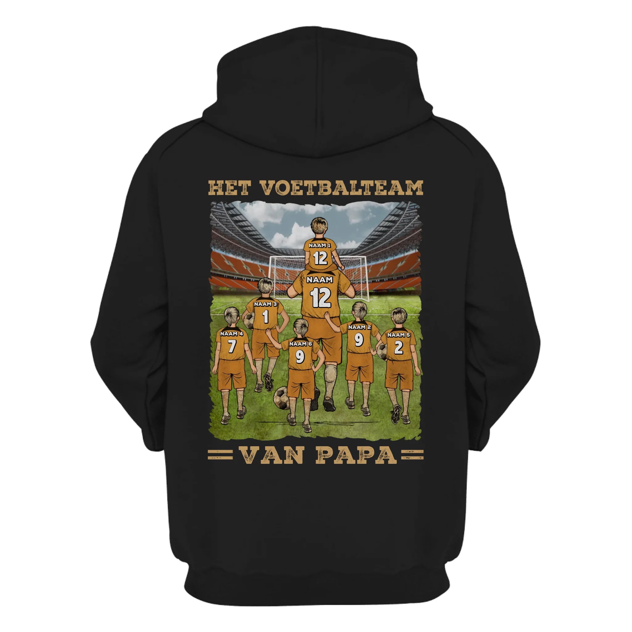Het voetbalteam van Papa v2 Hoodie | Gepersonaliseerd Hoodie voor Papa