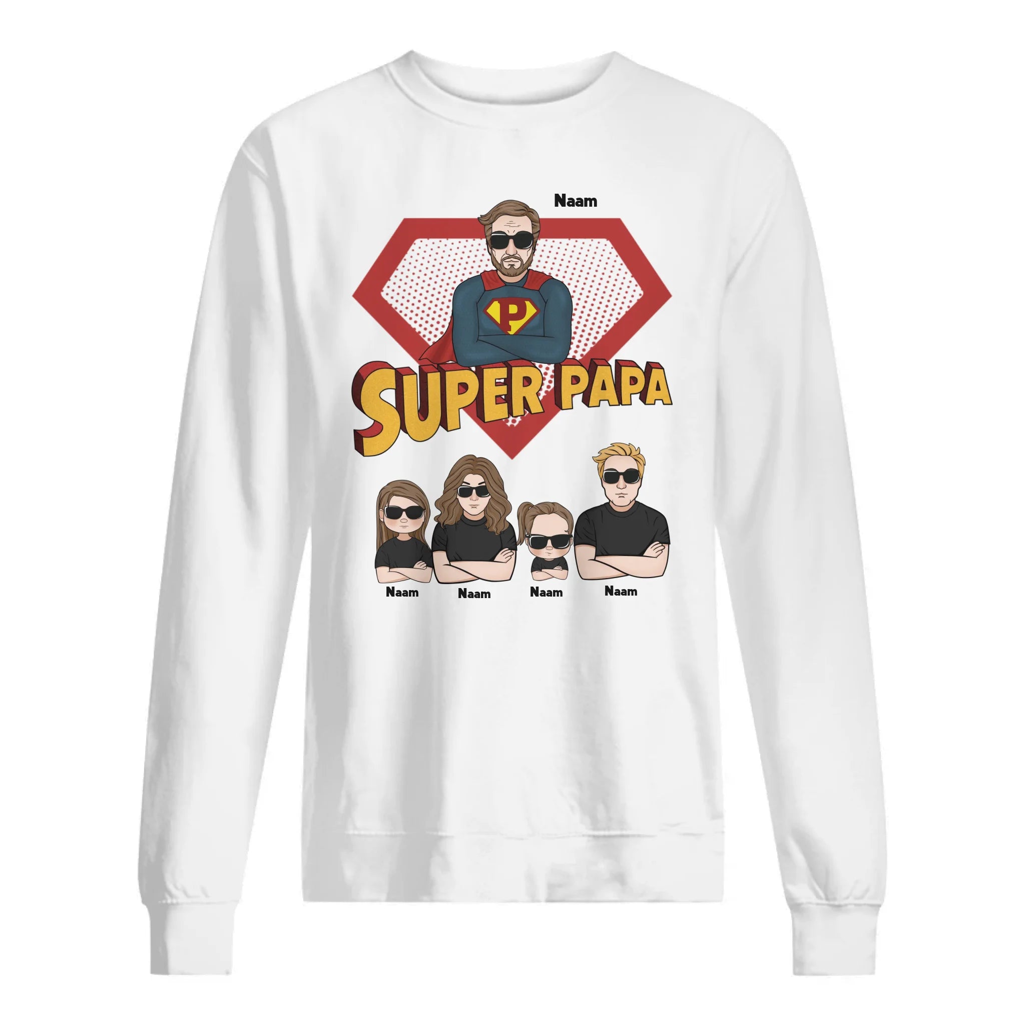 Super Papa Superman Sweatshirt | Gepersonaliseerd Sweatshirt voor Papa