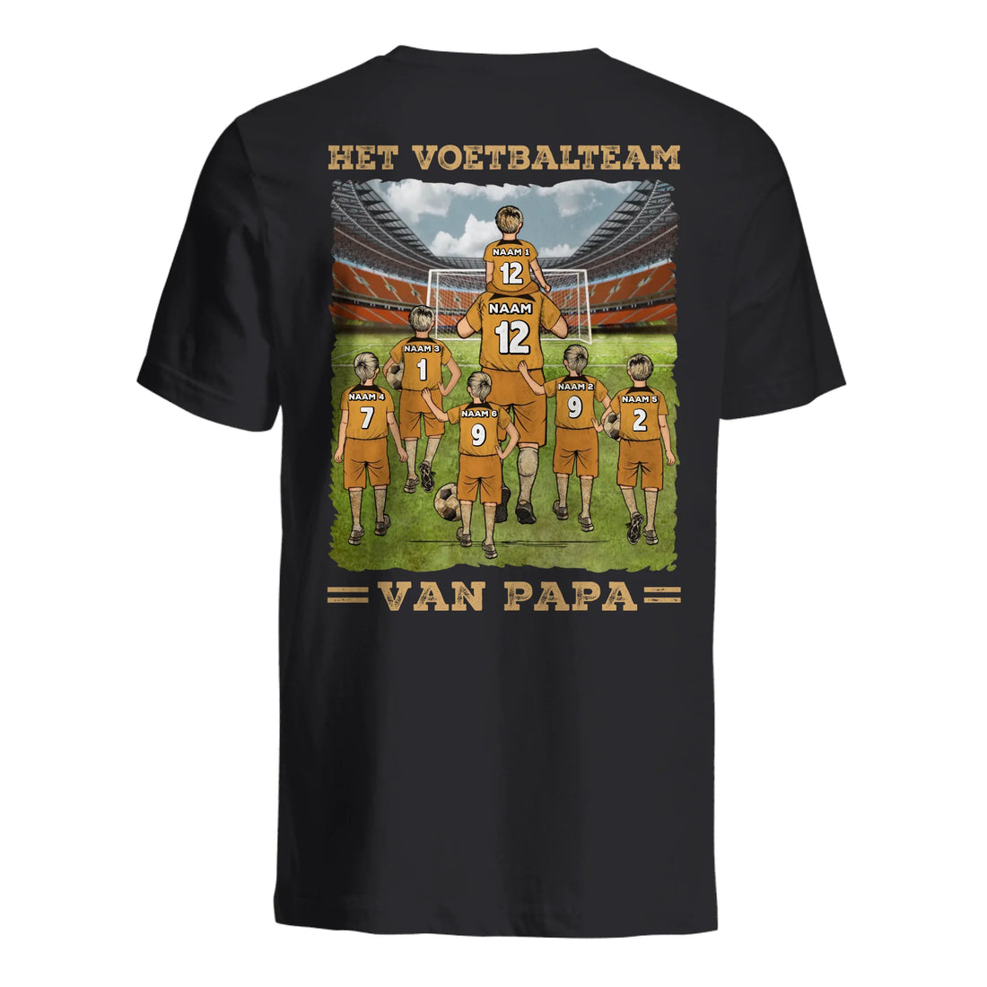 Het voetbalteam van Papa T-shirt | Gepersonaliseerd T-shirt voor Papa