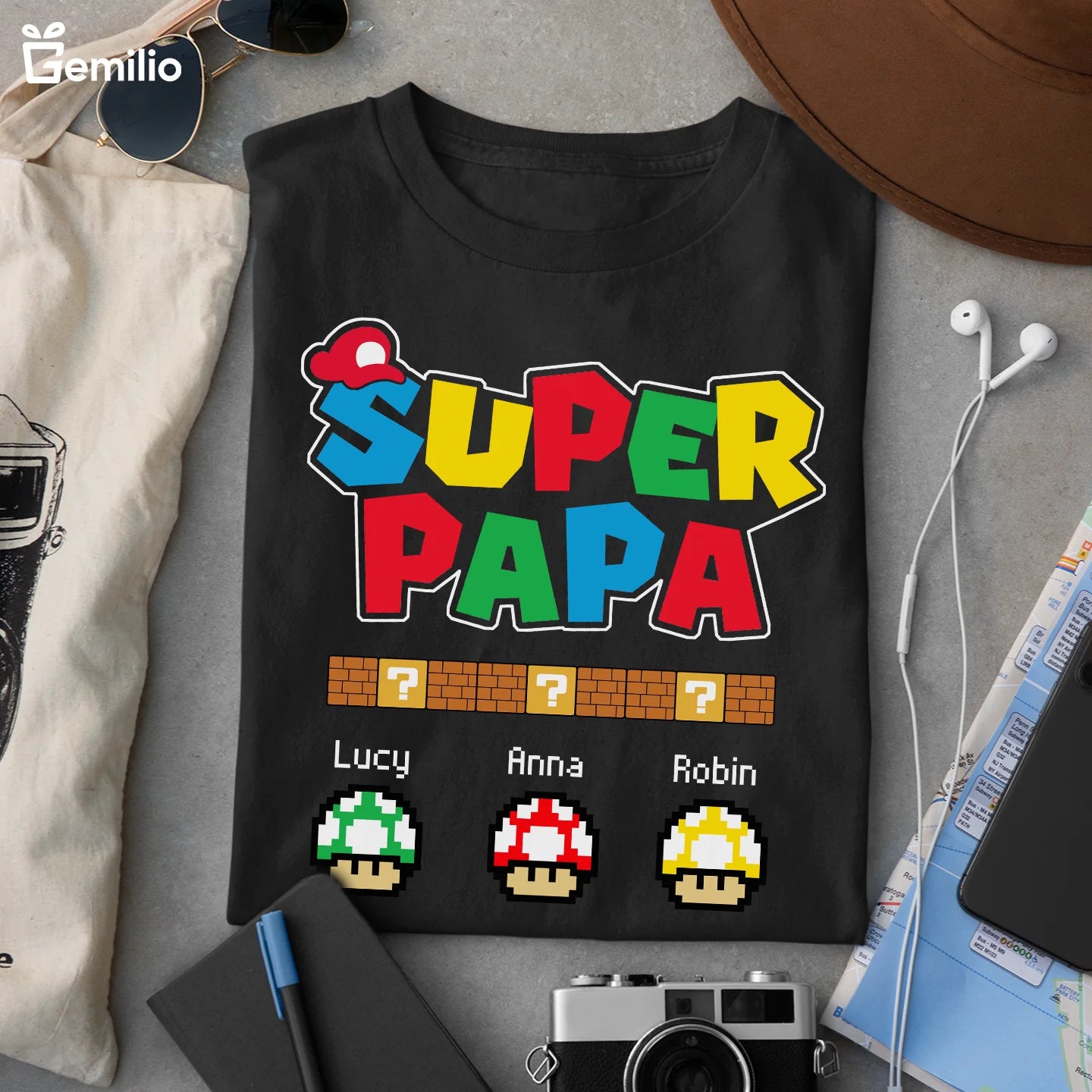 Super Papa | Gepersonaliseerd T-shirt voor papa