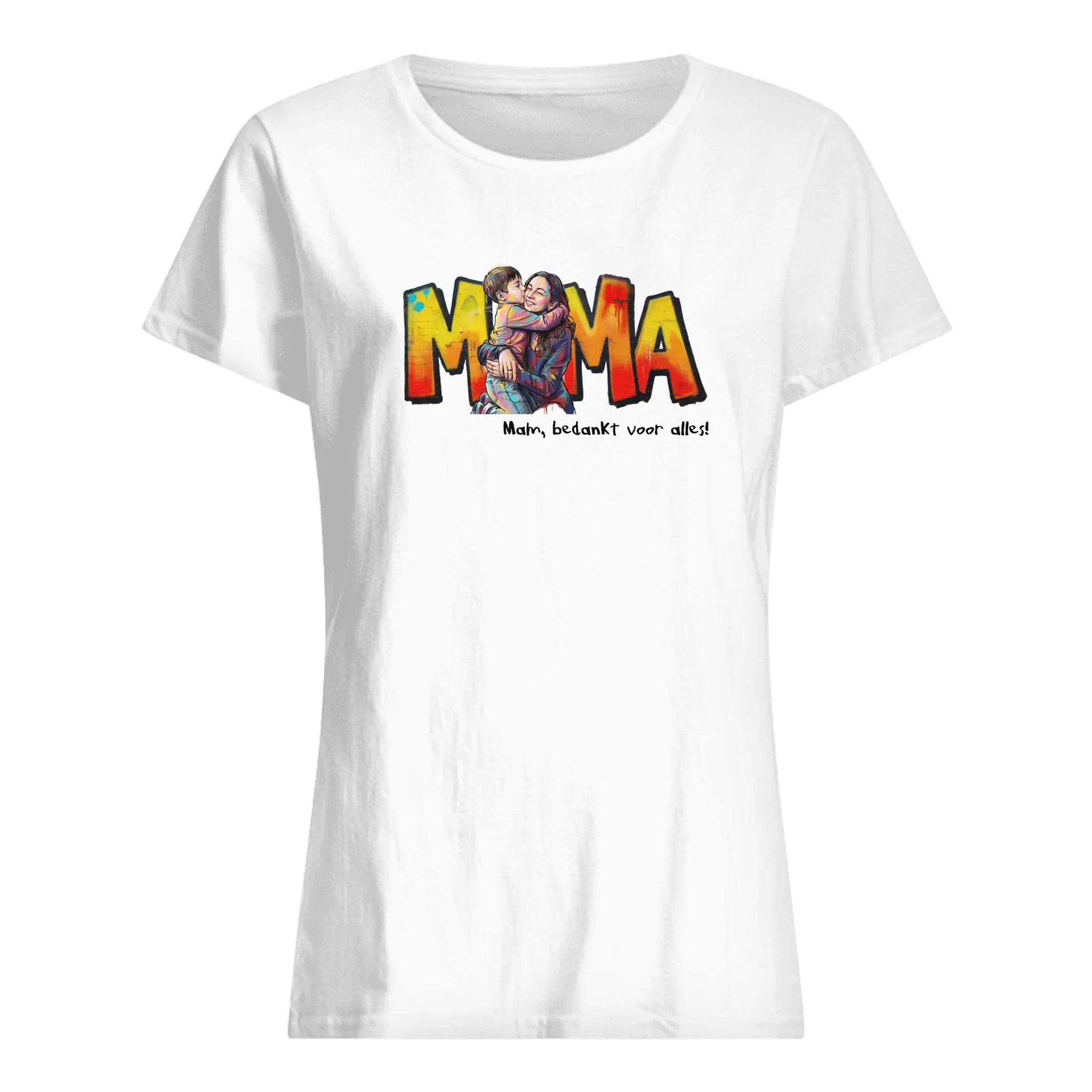 Lieve Mama - T-shirt in graffiti stijl met foto op maat