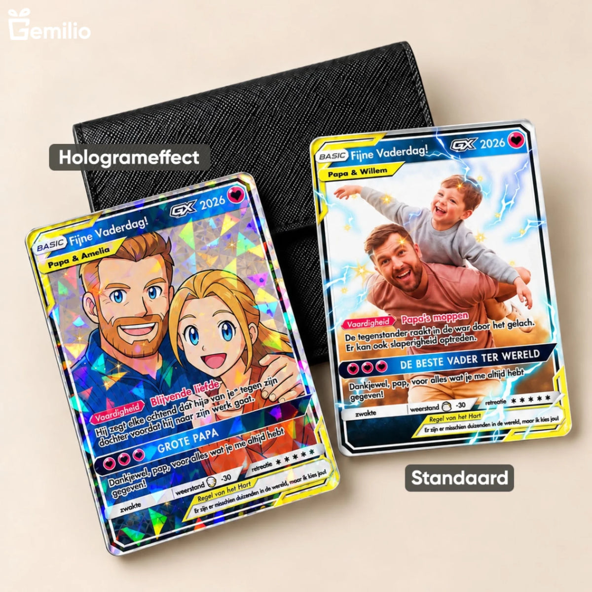 Holographic Papa & Amelia card
