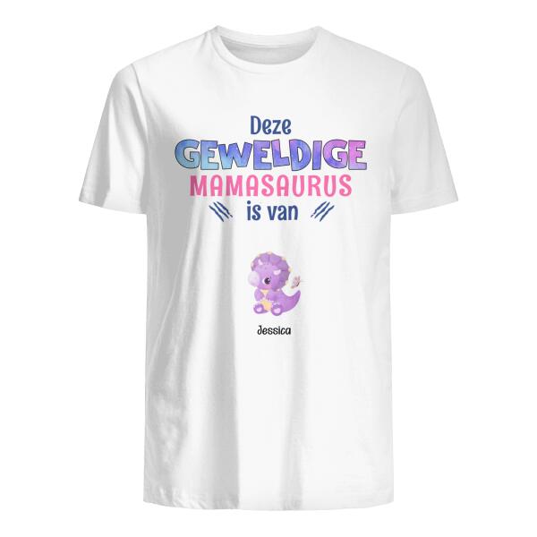 Personaliseerbaar Unisex T-shirt Voor Moeder Deze Geweldige Mamasaurus