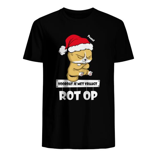 Personaliseerbaar Unisex T-shirt Voor kattenliefhebbers Voordat Je Met Vraagt No