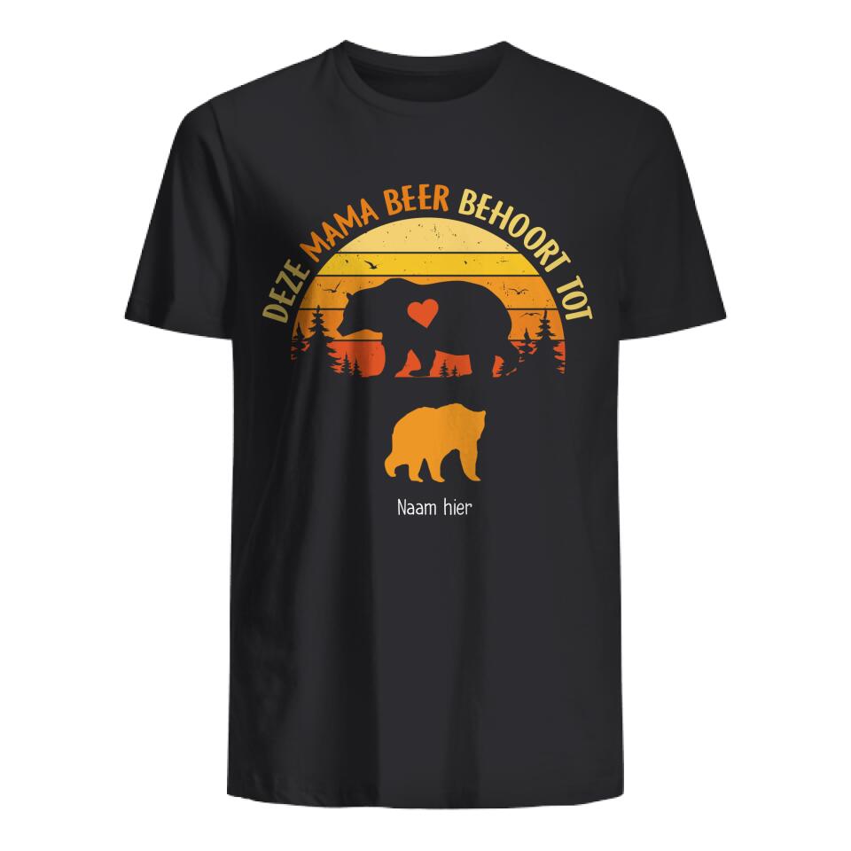 Personaliseerbaar Unisex T-shirt Mama Beer Behoort Tot