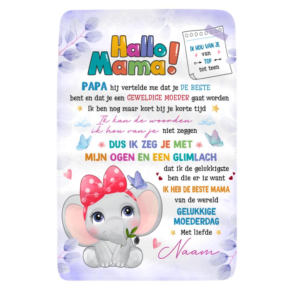 Gepersonaliseerd fleece deken voor Mama | Gepersonaliseerd cadeau voor Moeder | Papa Zeg Me Je Bent De Beste