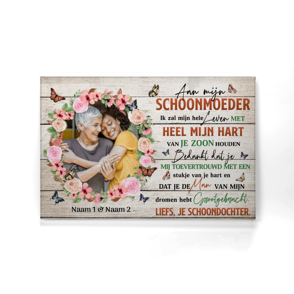 Gepersonaliseerd canvas voor Mama| Gepersonaliseerd cadeau voor Moeder |Aan Mijn Schoonmoeder