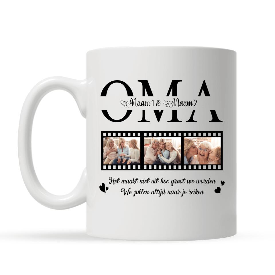 Oma We Zullen Altijd Naar Je Reiken, Aanpasbaar Mok Voor Oma