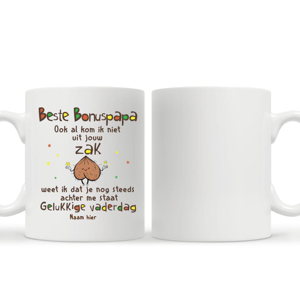 Gepersonaliseerd mok voor papa | Gepersonaliseerd cadeau voor vader | Beste bonuspapa Ook al kom ik niet uit jouw zak