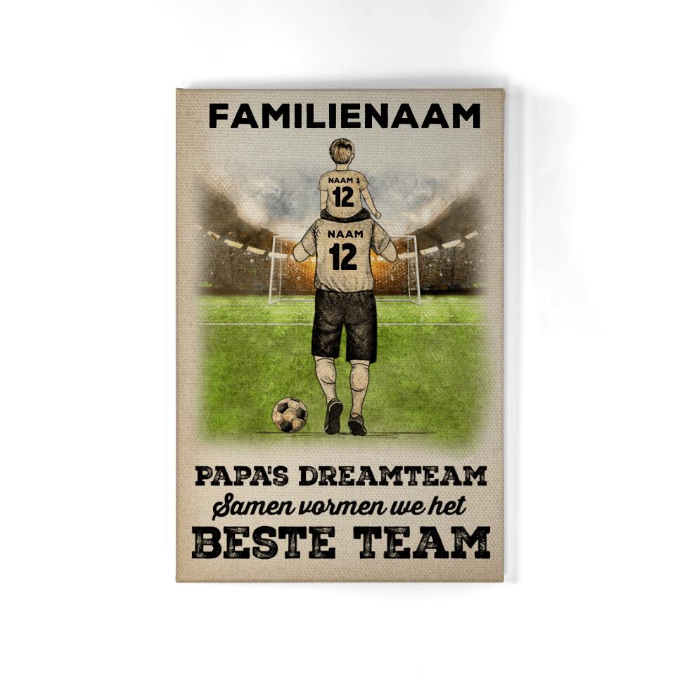 Gepersonaliseerd canvas voor Papa|| Gepersonaliseerd cadeau voor Vader|| Papa's dreamteam Samen vormen we het beste team