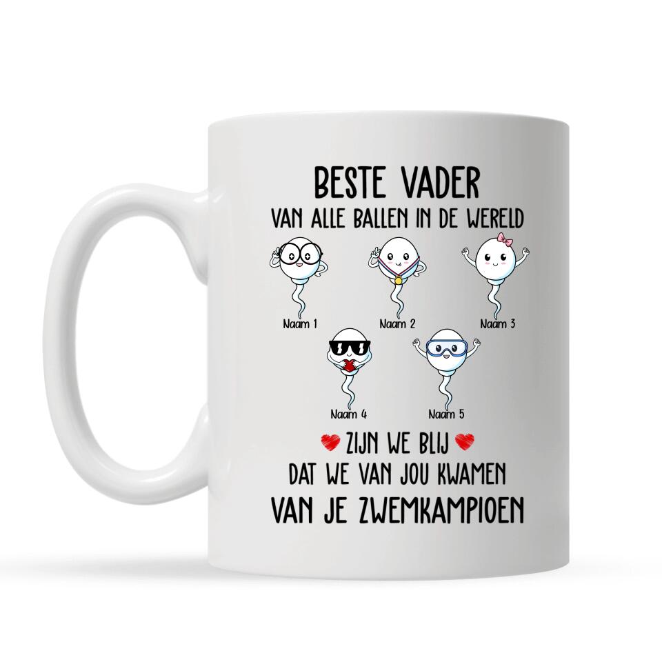 Gepersonaliseerd mok voor Papa| Gepersonaliseerd cadeau voor Vader| Beste vader aller ballen