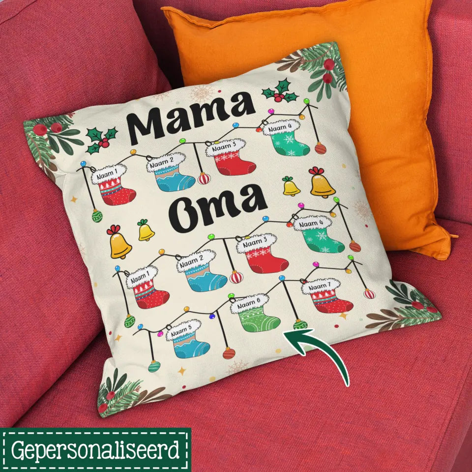 Gepersonaliseerd kussen voor Oma | Gepersonaliseerd cadeau voor Oma | oma en kleinkinderen met naam