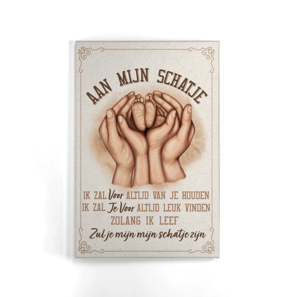 Gepersonaliseerd canvas voor Mama | Gepersonaliseerd cadeau voor Moeder | Aar Mijn Schatje