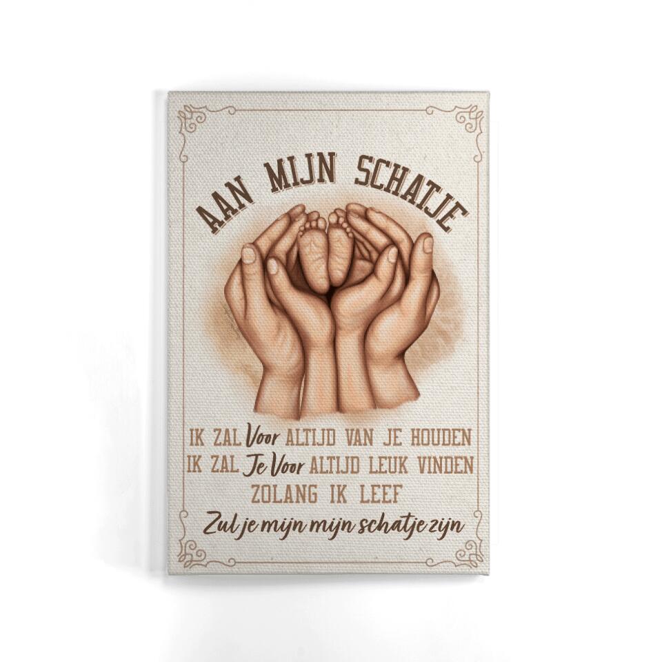 Gepersonaliseerd canvas voor Mama | Gepersonaliseerd cadeau voor Moeder | Aar Mijn Schatje