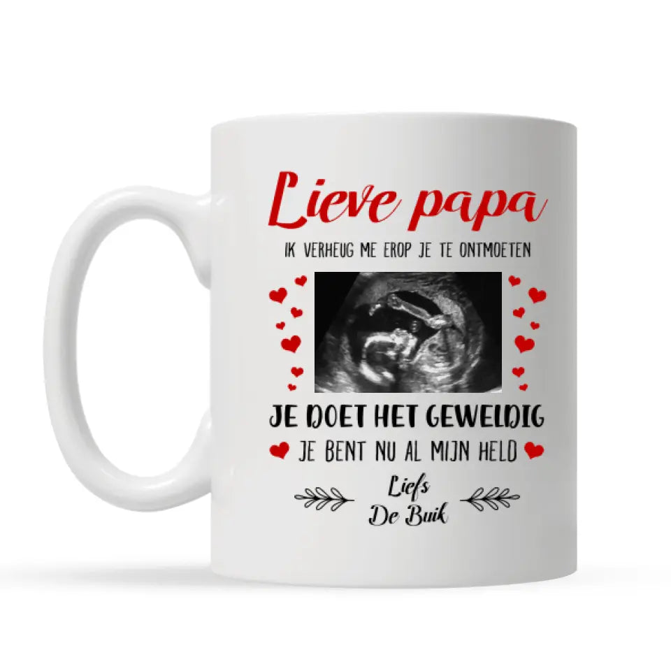 Gepersonaliseerd mok voor papa| Gepersonaliseerd cadeau voor vader| Lieve Papa uit de Buik