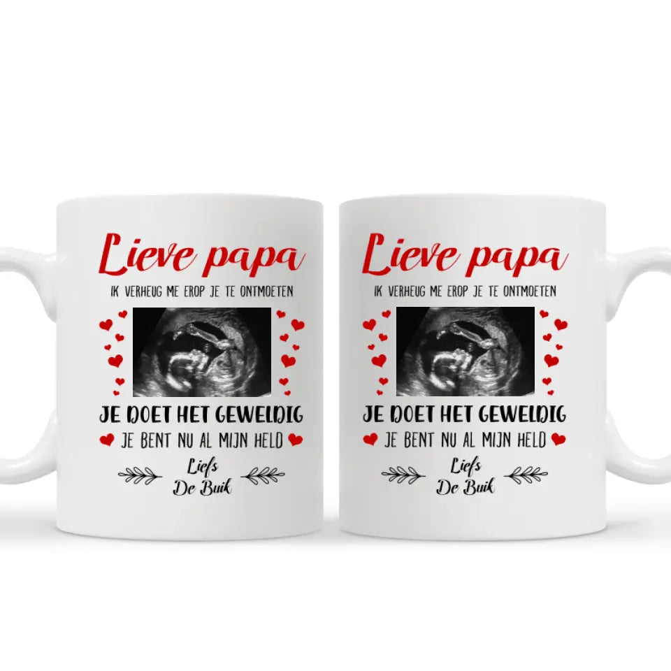 Gepersonaliseerd mok voor papa| Gepersonaliseerd cadeau voor vader| Lieve Papa uit de Buik