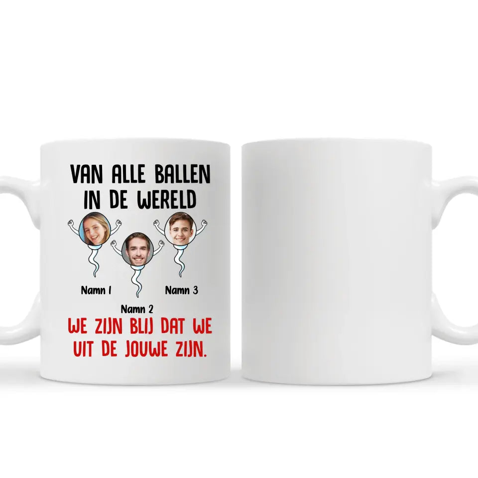 Gepersonaliseerd mok voor papa | Gepersonaliseerd cadeau voor vader | We zijn blij dat we  uit de jouwe zijn