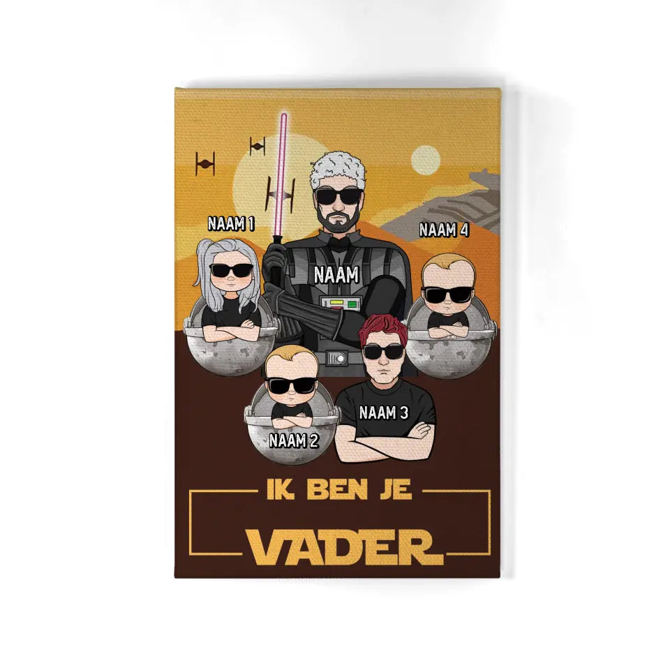 Gepersonaliseerd canvas voor papa | Gepersonaliseerd cadeau voor vader | Ik ben je vader