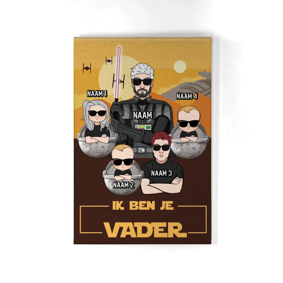 Gepersonaliseerd canvas voor papa | Gepersonaliseerd cadeau voor vader | Ik ben je vader