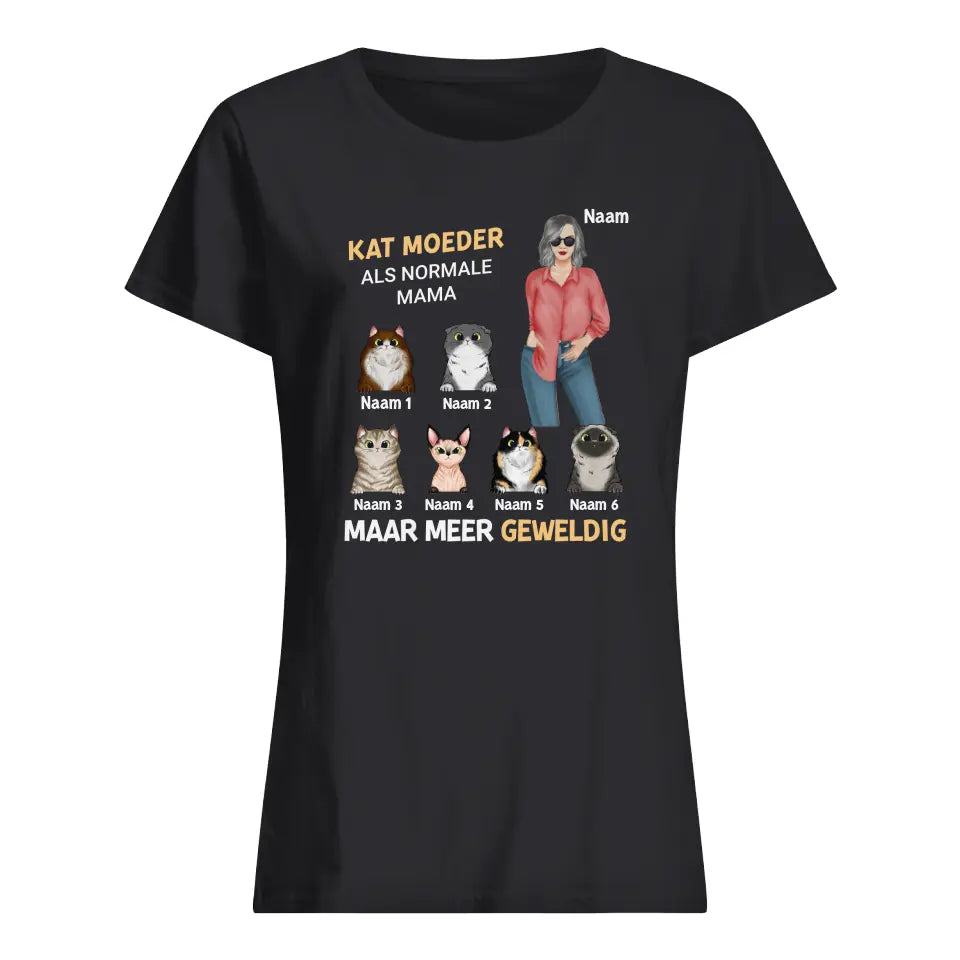 Gepersonaliseerd t shirt voor Mama | Gepersonaliseerd cadeau voor Moeder| Als Normale Mama Maar Meer Geweldig